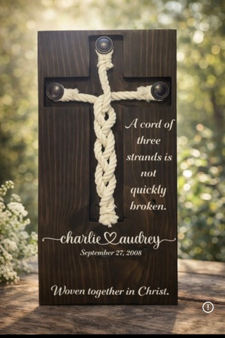Personalized Cord of Three Strands Cross
