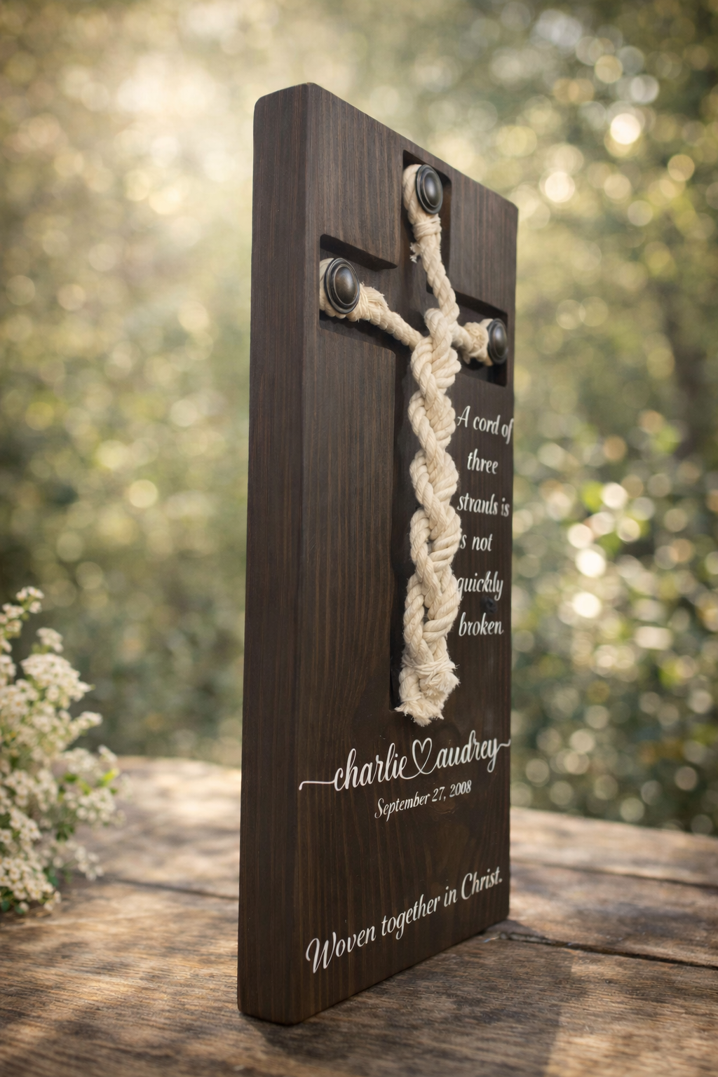 Personalized Cord of Three Strands Cross