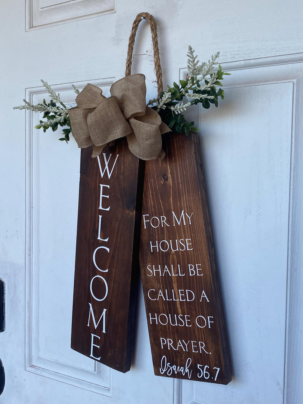 Isaiah 56:7 House of Prayer Rustic Door Hanger