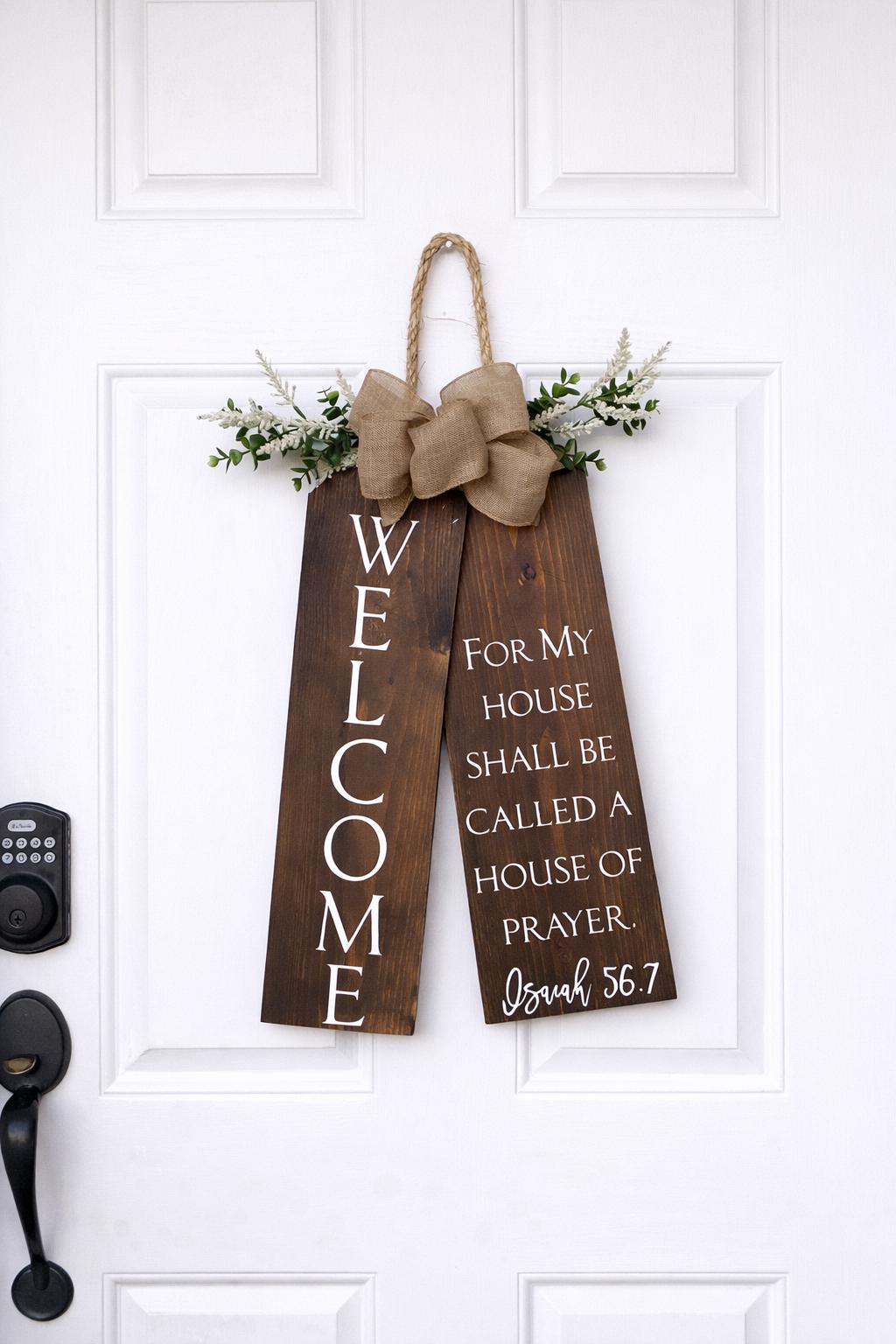 Isaiah 56:7 House of Prayer Rustic Door Hanger