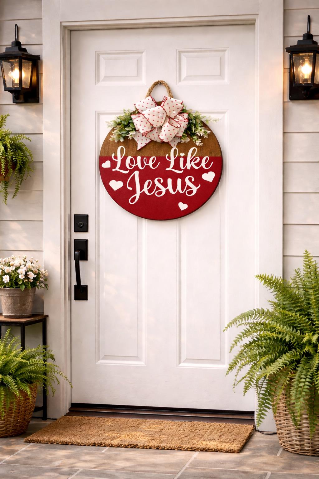 Love Like Jesus Farmhouse Door Hanger