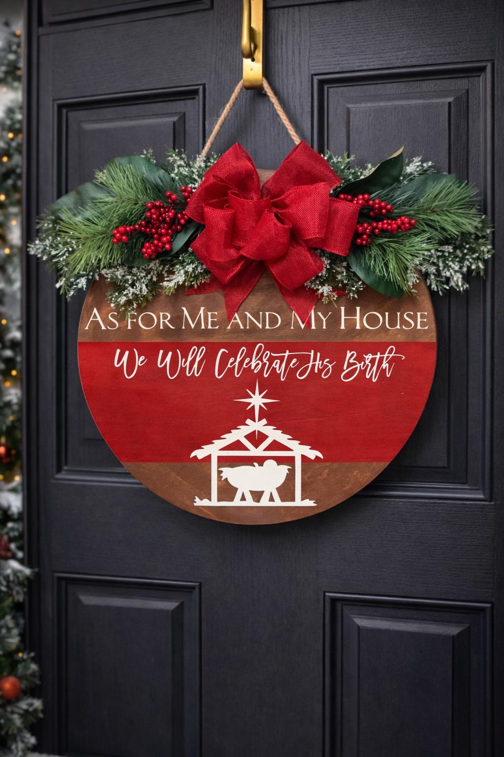 Christian Christmas Nativity Door Hanger – As For Me And My House