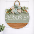 Lord Bless This Home Round Wood Door Hanger