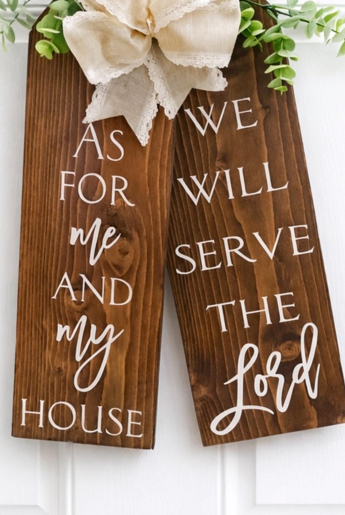 Joshua 24:15 As For Me And My House Christian Door Hanger