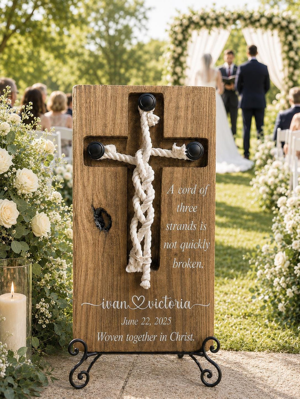 Personalized Cord of Three Strands Sign – Christian Wedding Keepsake