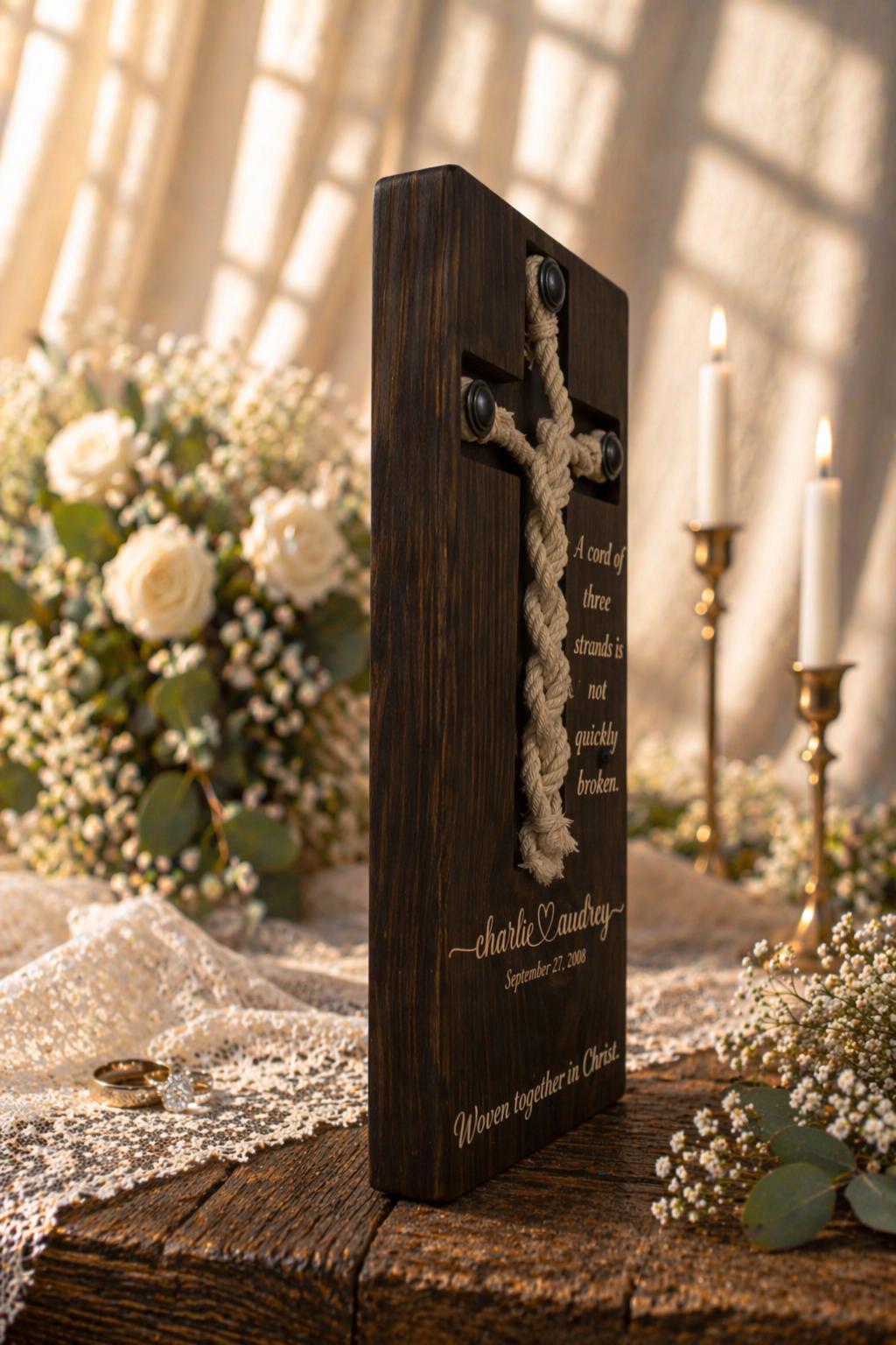 Personalized Cord of Three Strands Cross Sign – Ecclesiastes 4:12