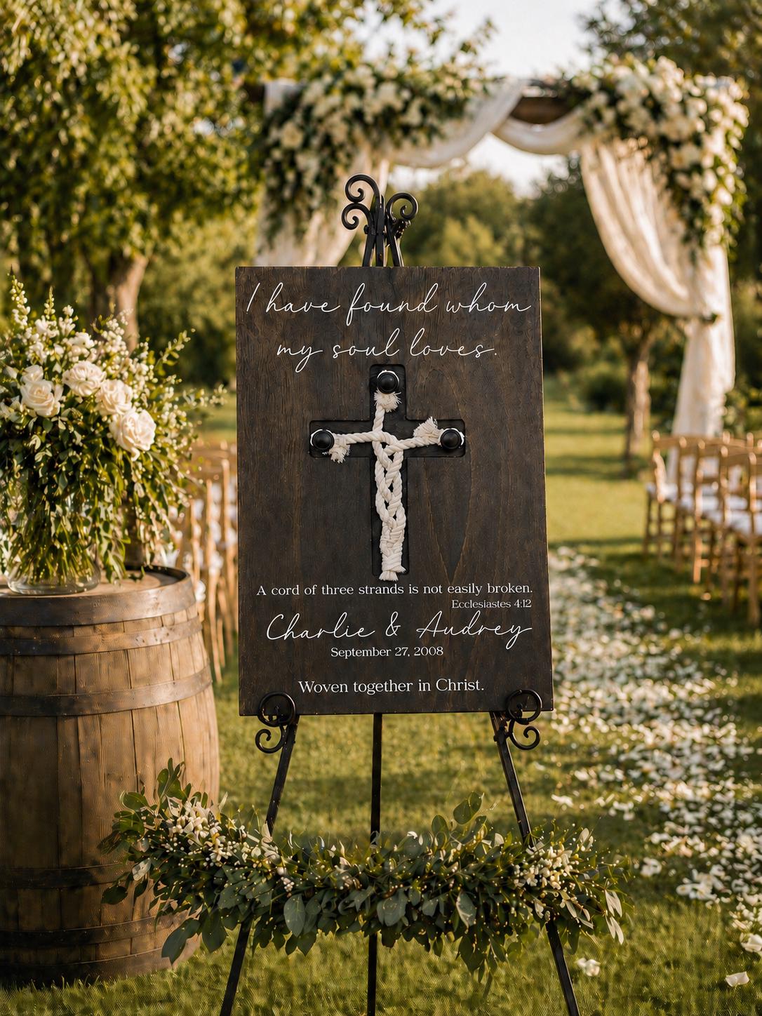 Personalized Cord of Three Strands Wedding Sign – Ecclesiastes 4:12