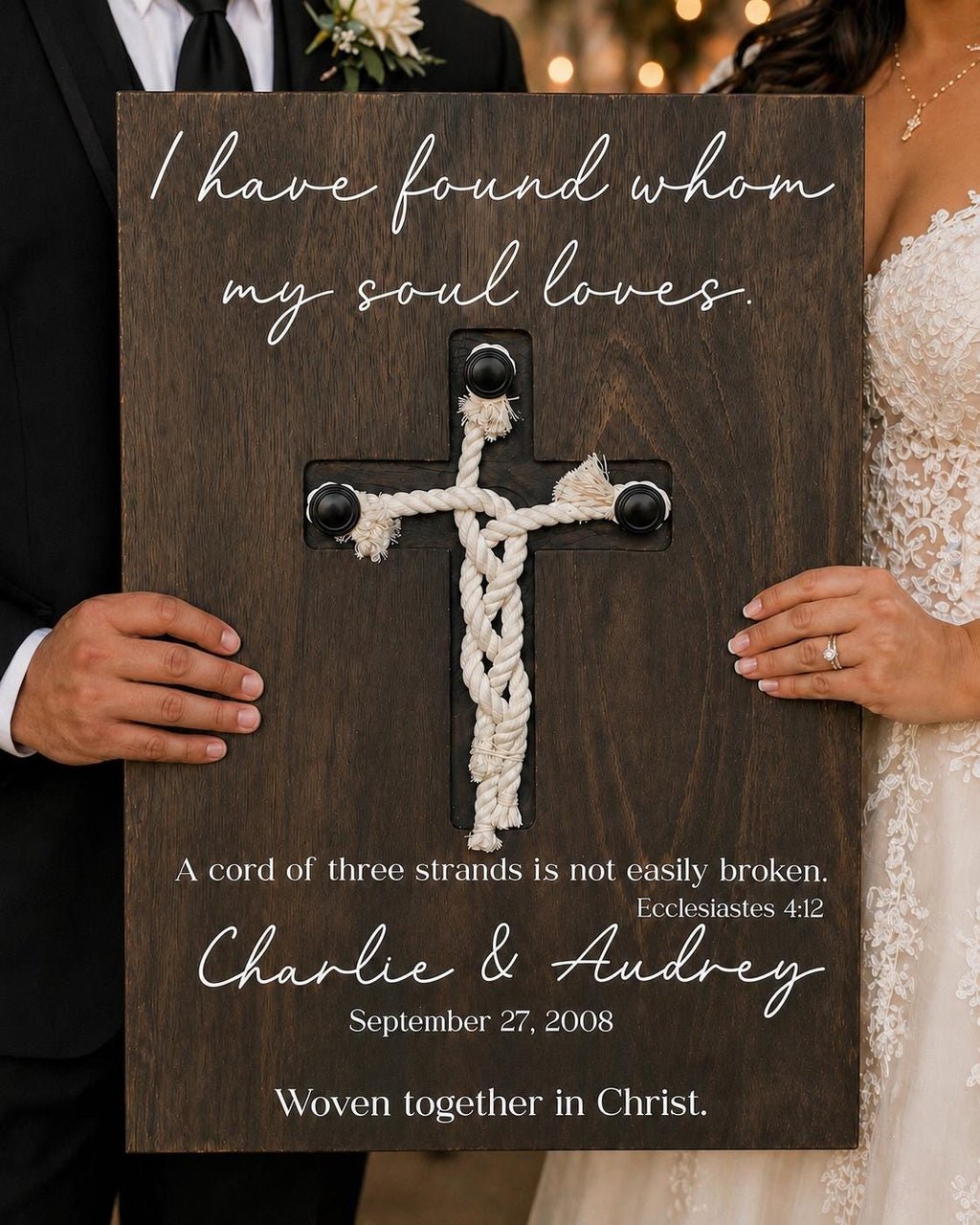 Personalized Cord of Three Strands Wedding Sign – Ecclesiastes 4:12