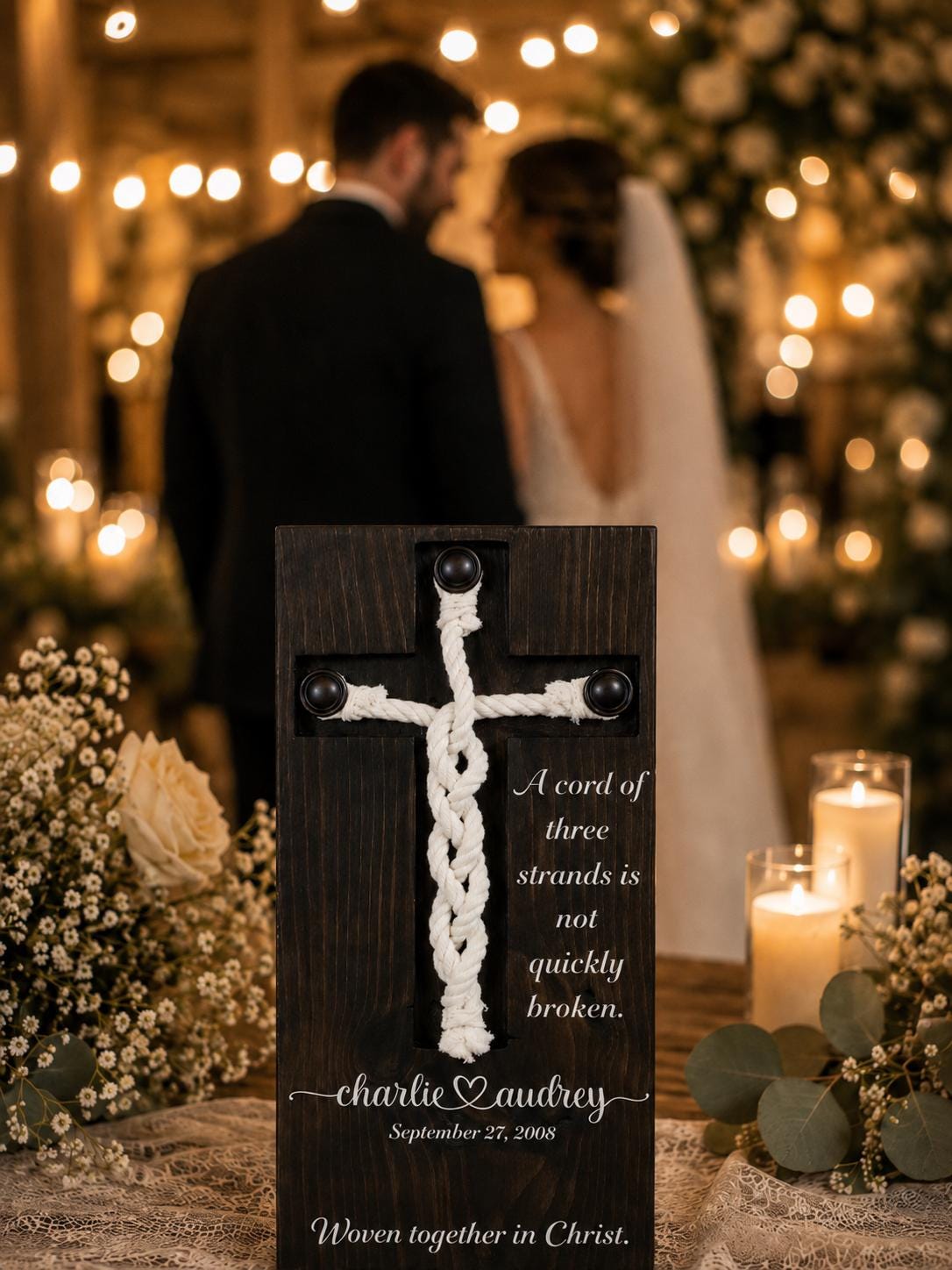 Personalized Cord of Three Strands Cross – Christian Wedding Gift